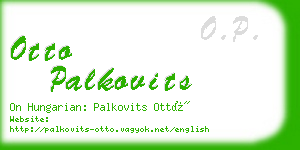 otto palkovits business card